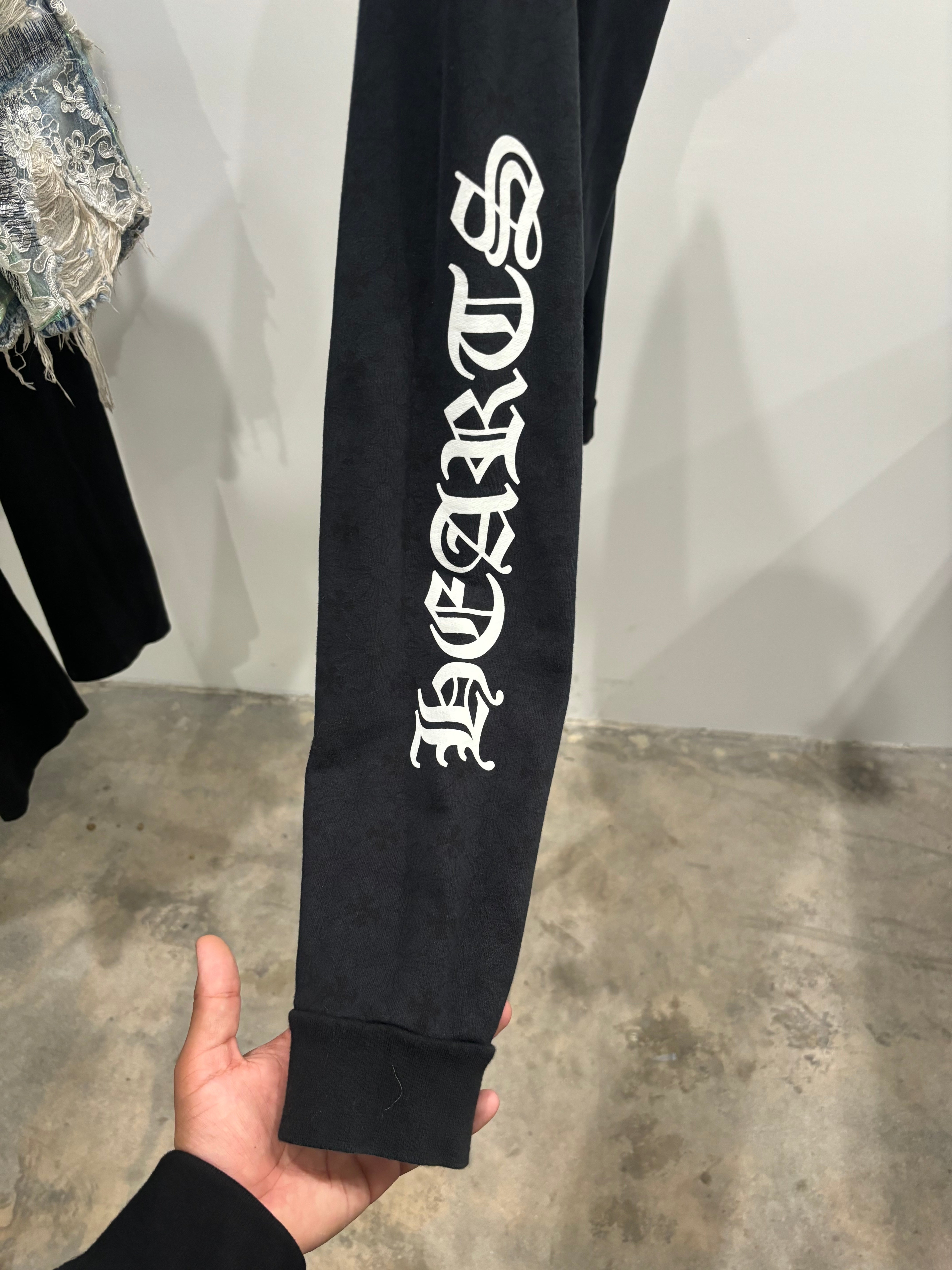 Chrome hearts plus cross all over/horseshoe zip up hoodie (Sz M)