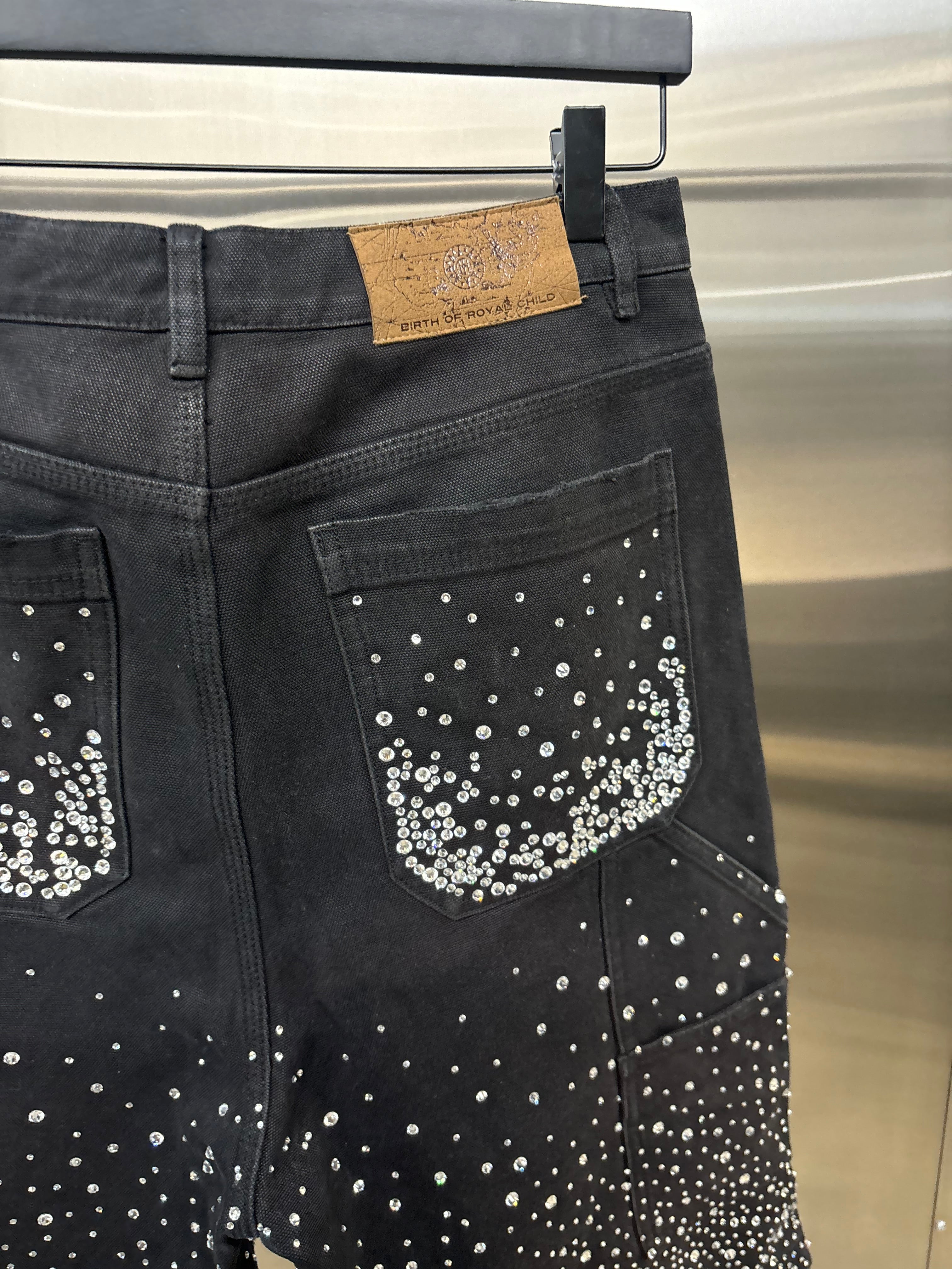 Birth of a Royal Child Rhinestone shorts