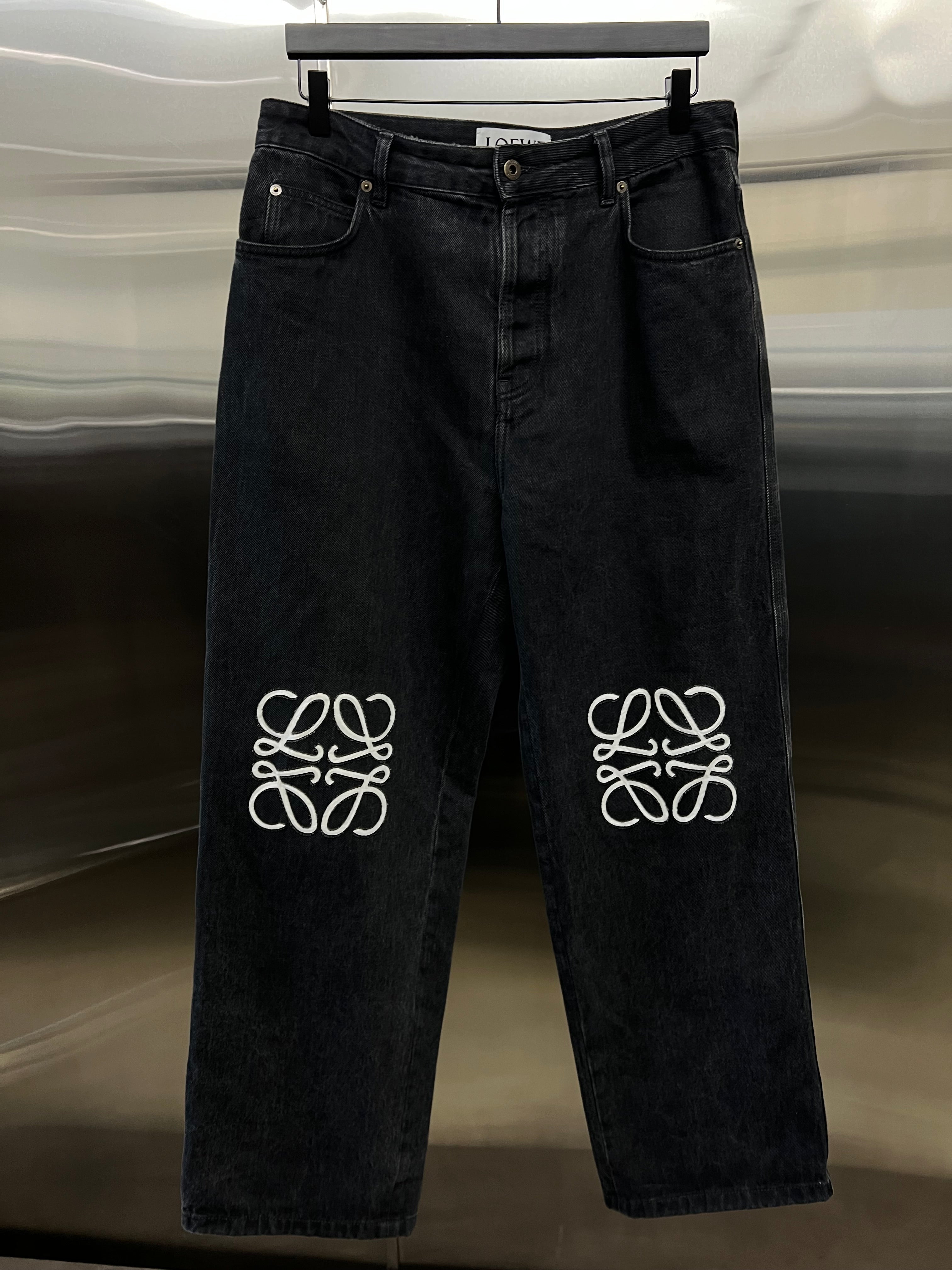 Loewe Anagram Baggy Jeans Featuring the Signature Embroidered Logos