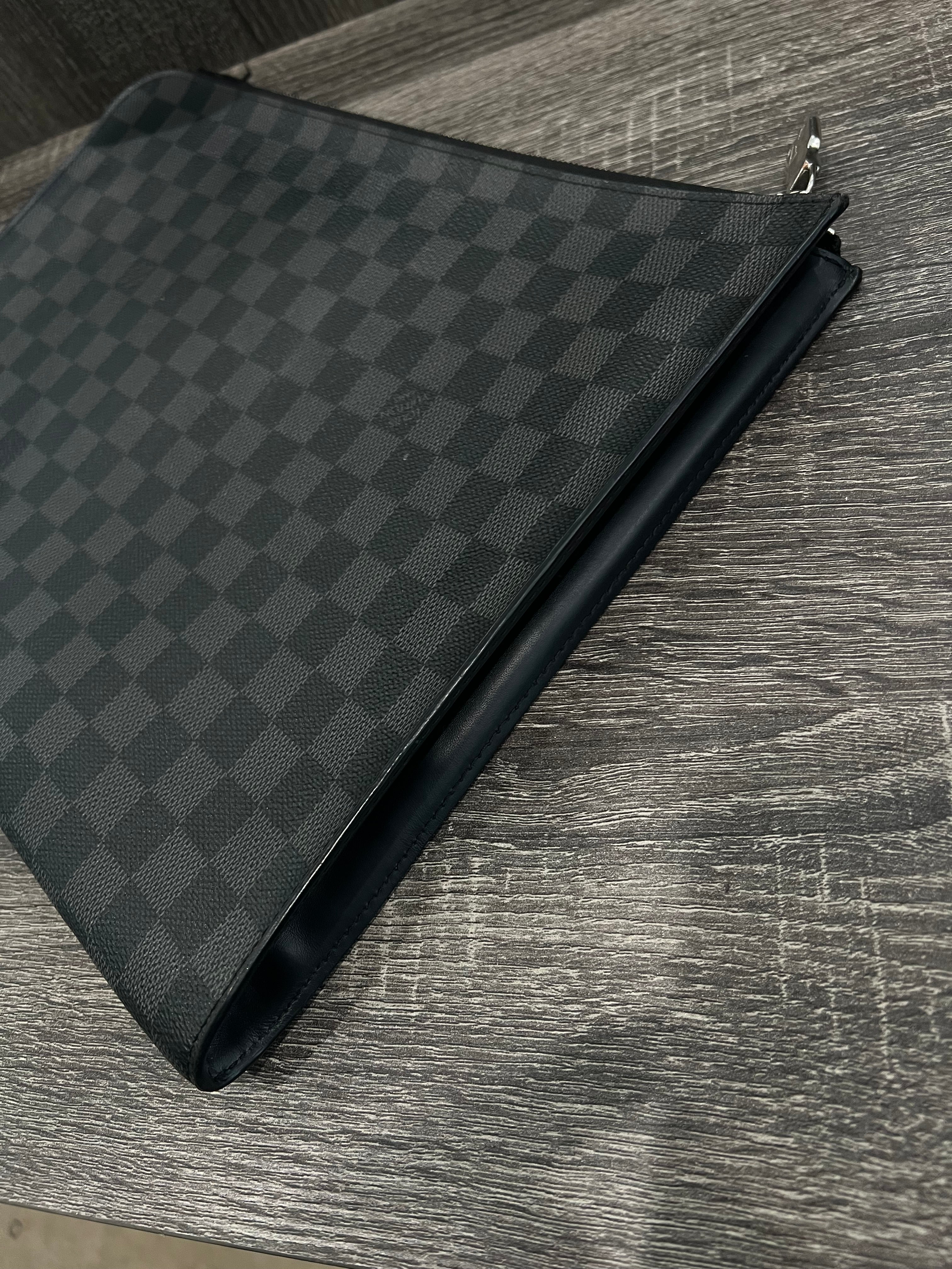 Louis Vuitton Black Damier Graphite Pochette Jour GM