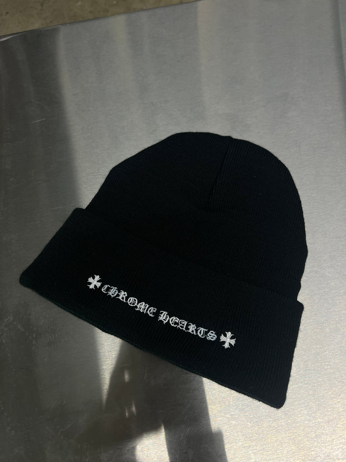 Chrome Hearts Black “CH” logo beanie