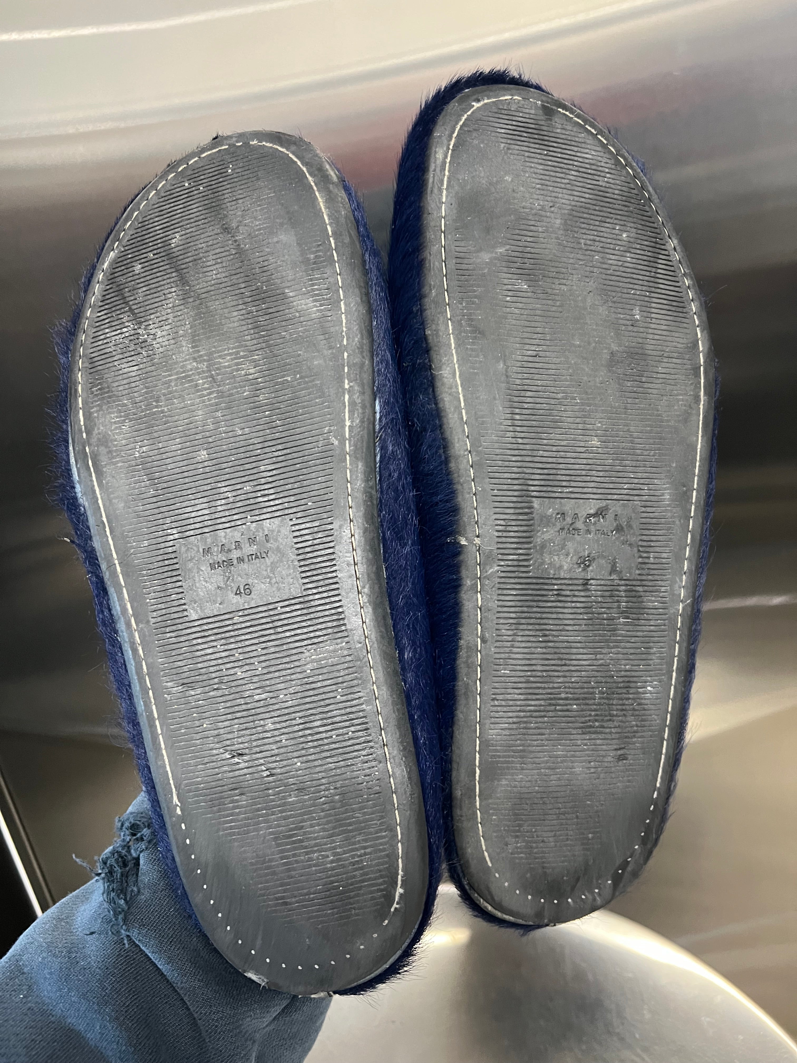 Marni Dark blue Calfskin Fussbet sabot slides
