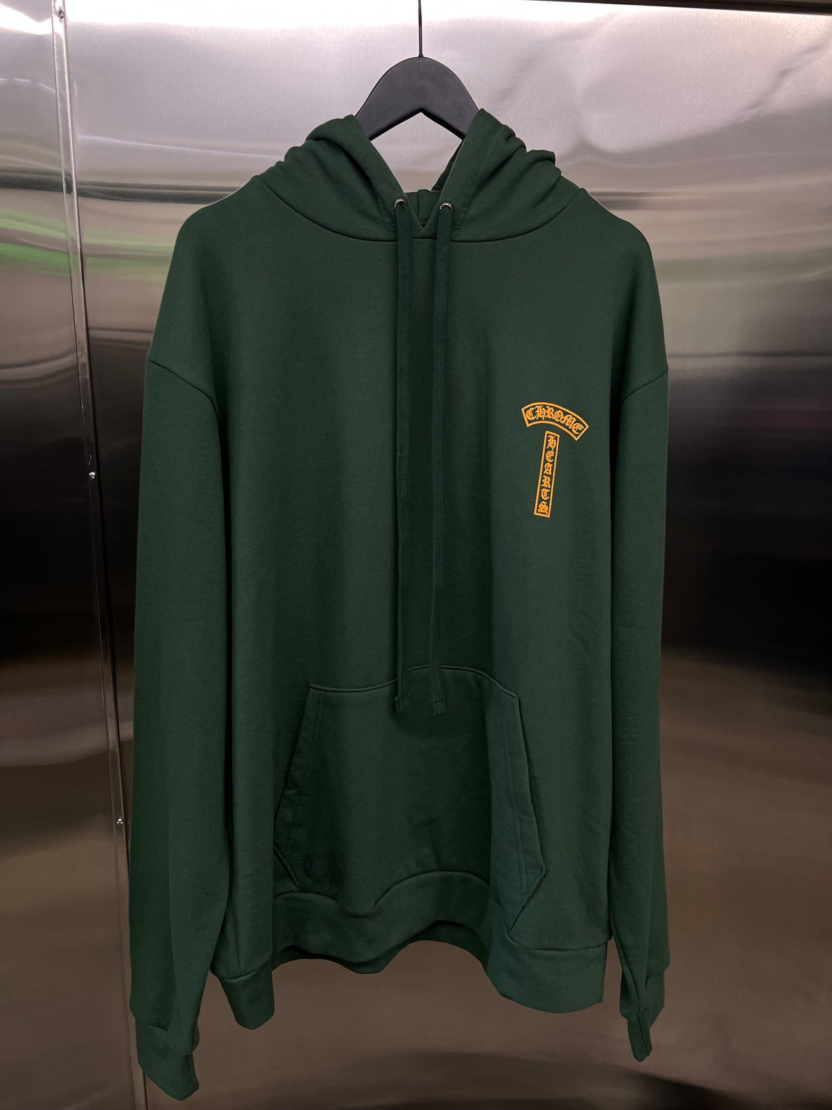 Chrome Hearts Green T bar logo hoodie