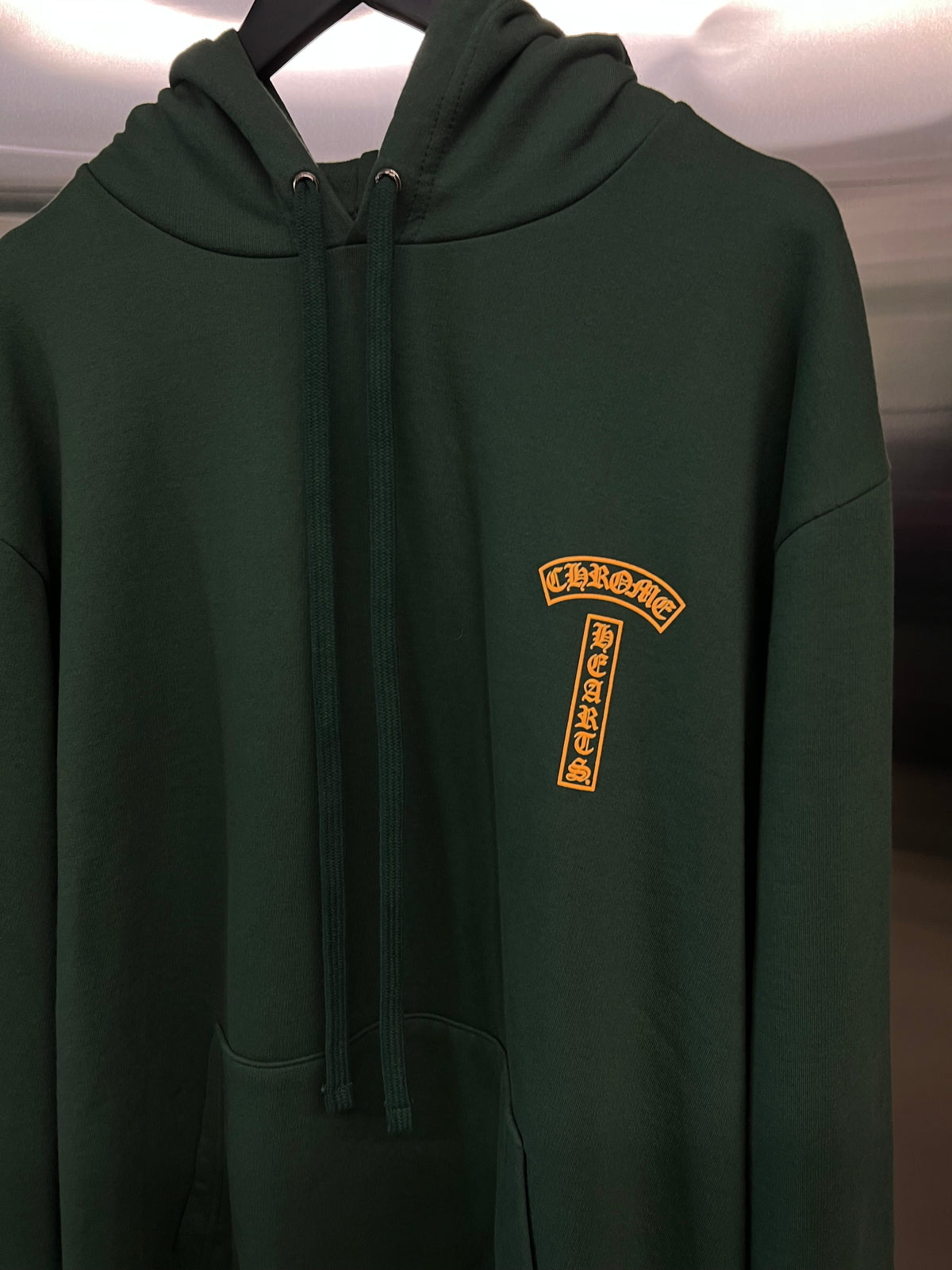 Chrome Hearts Green T bar logo hoodie