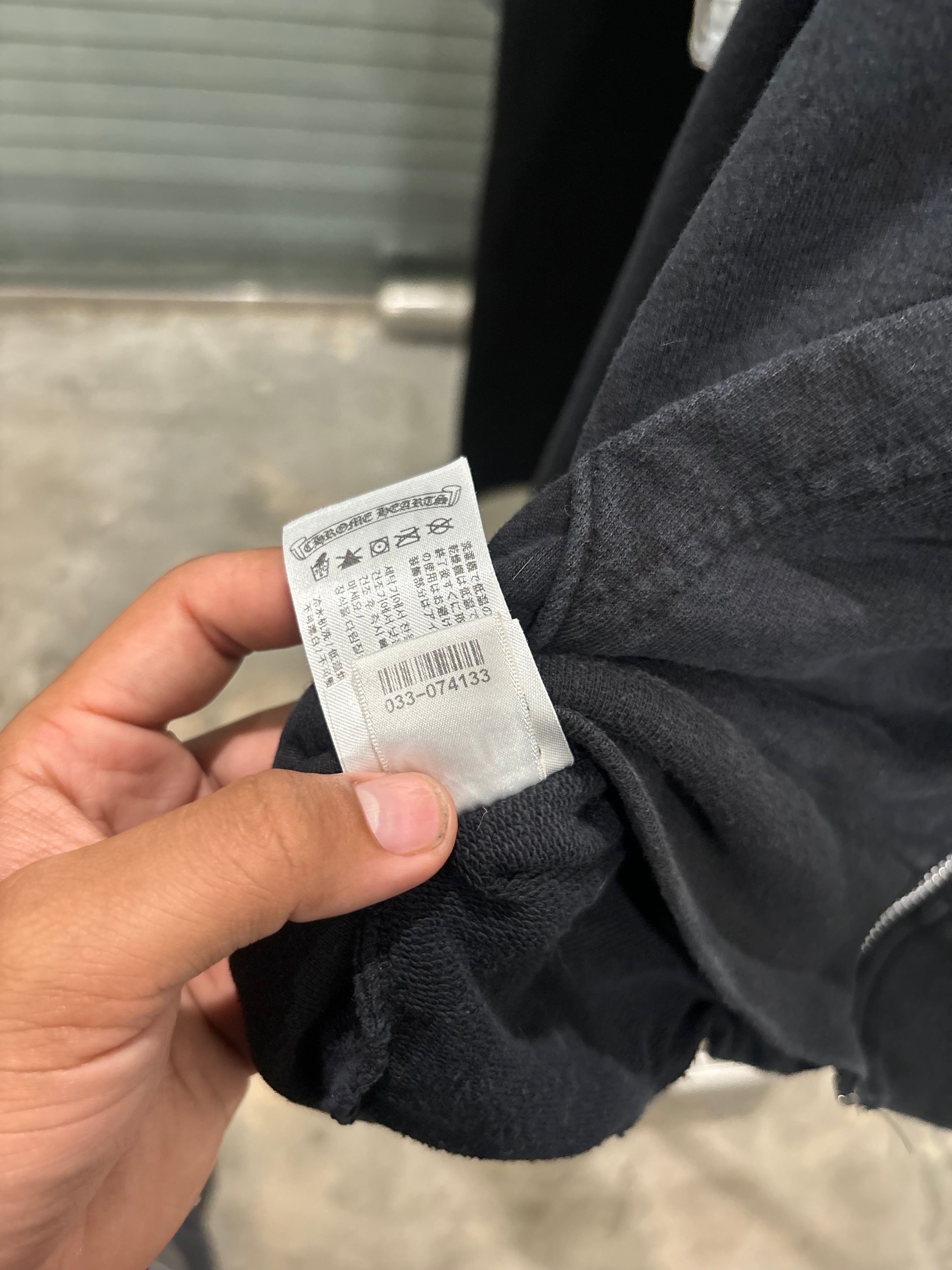 Chrome hearts plus cross all over/horseshoe zip up hoodie (Sz M)