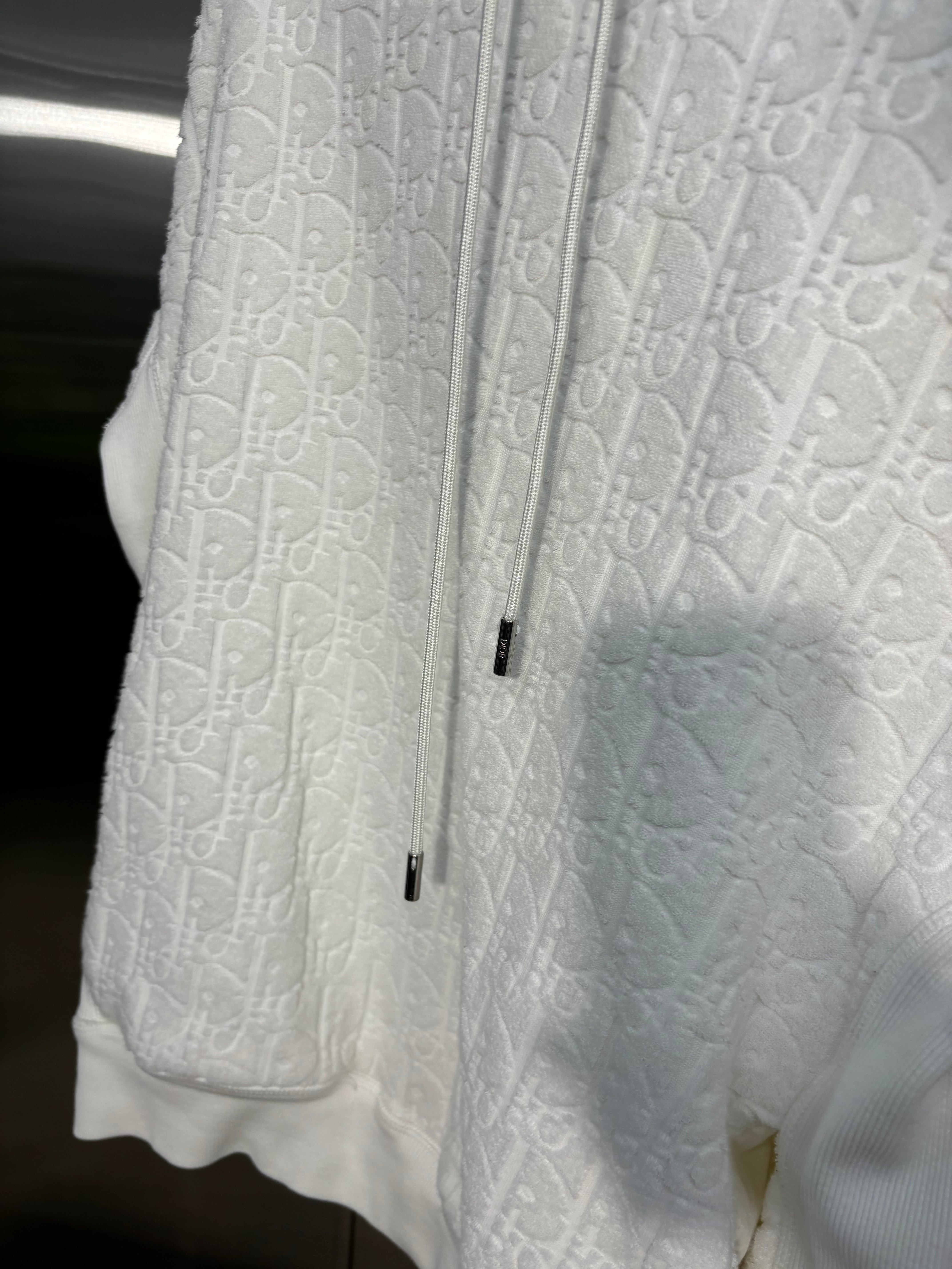 Dior white towel hoodie