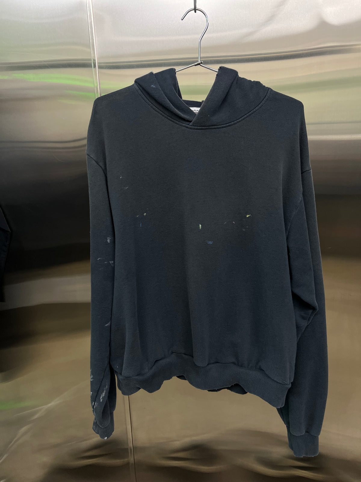 Acne Studios deep blue fleece logo hoodie