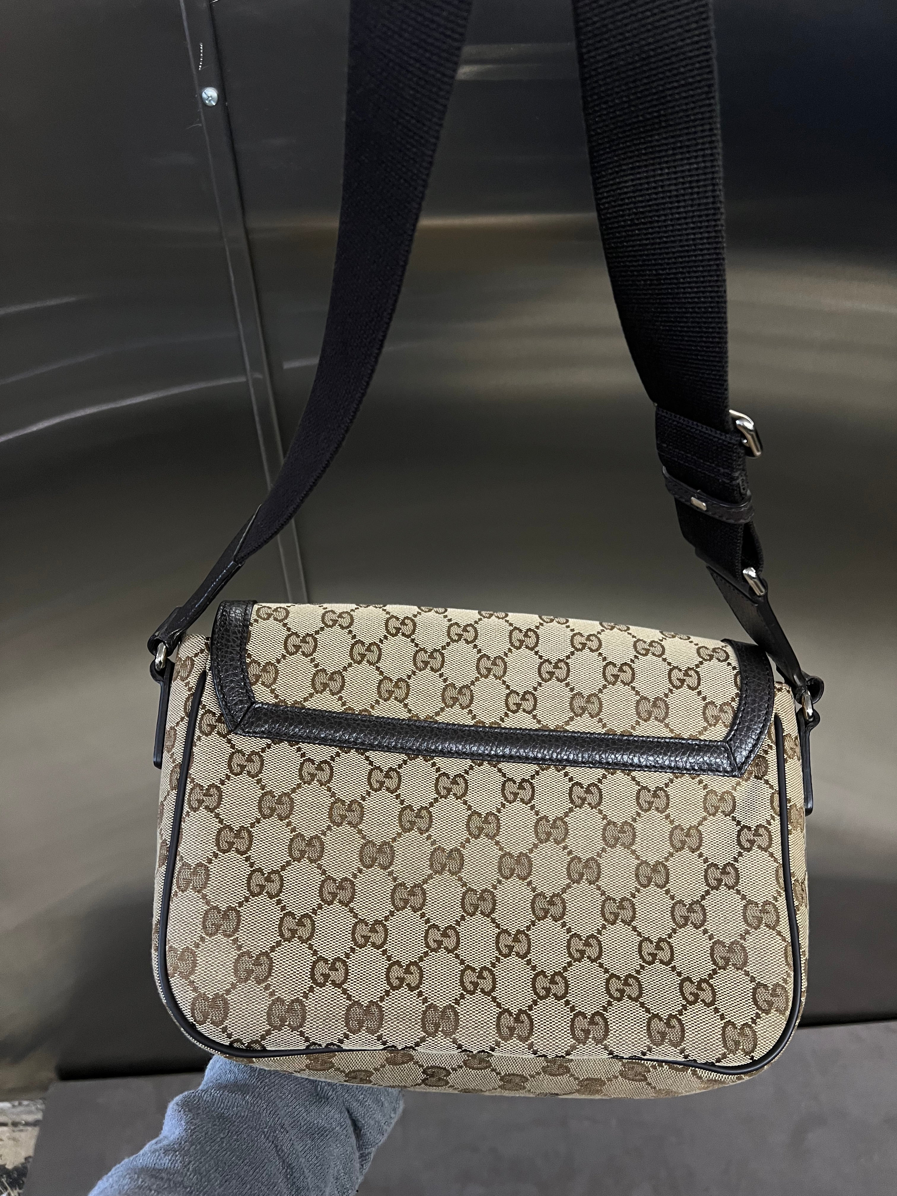 Gucci Monogram Flap Messenger bag