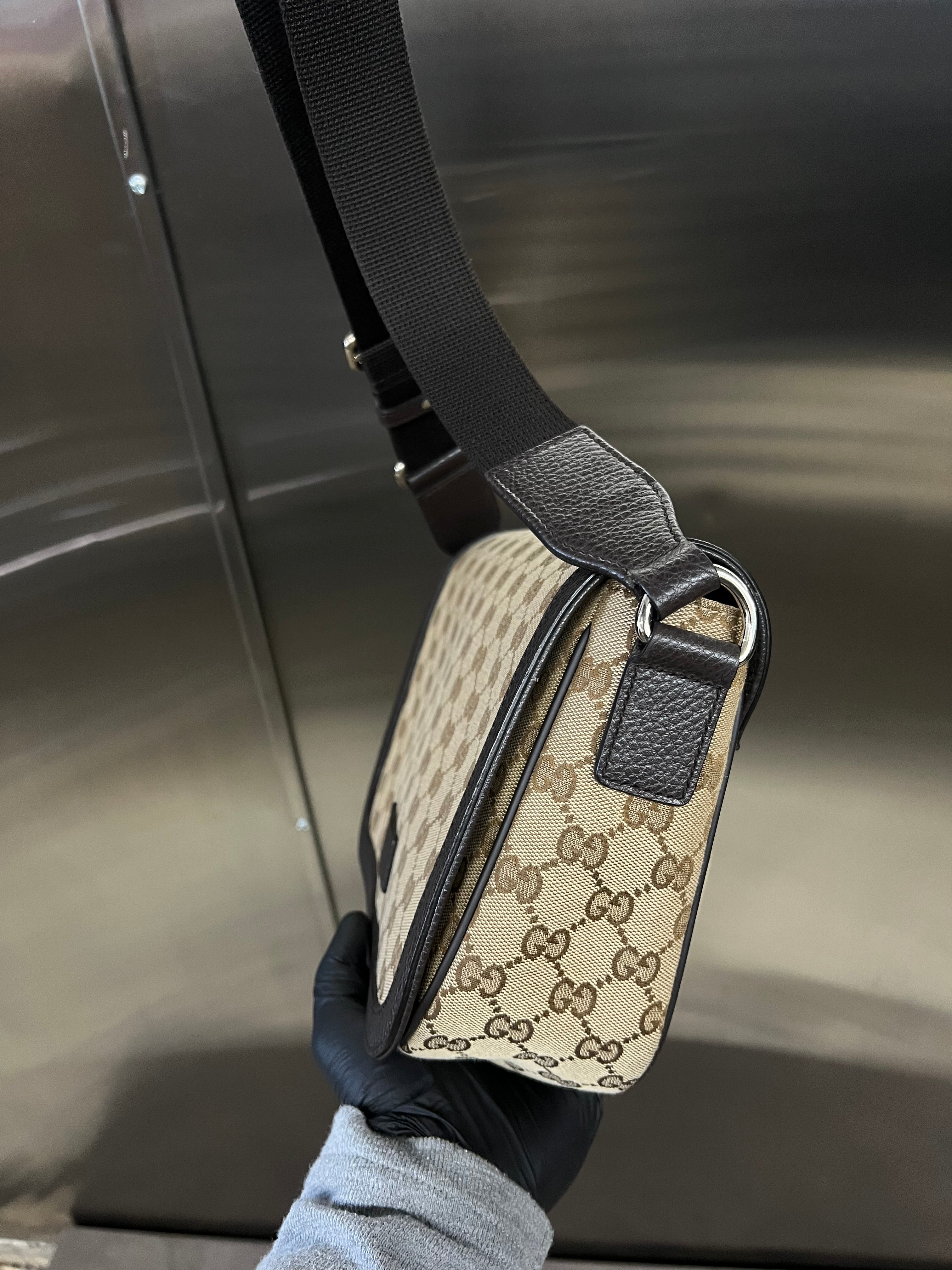 Gucci Monogram Flap Messenger bag