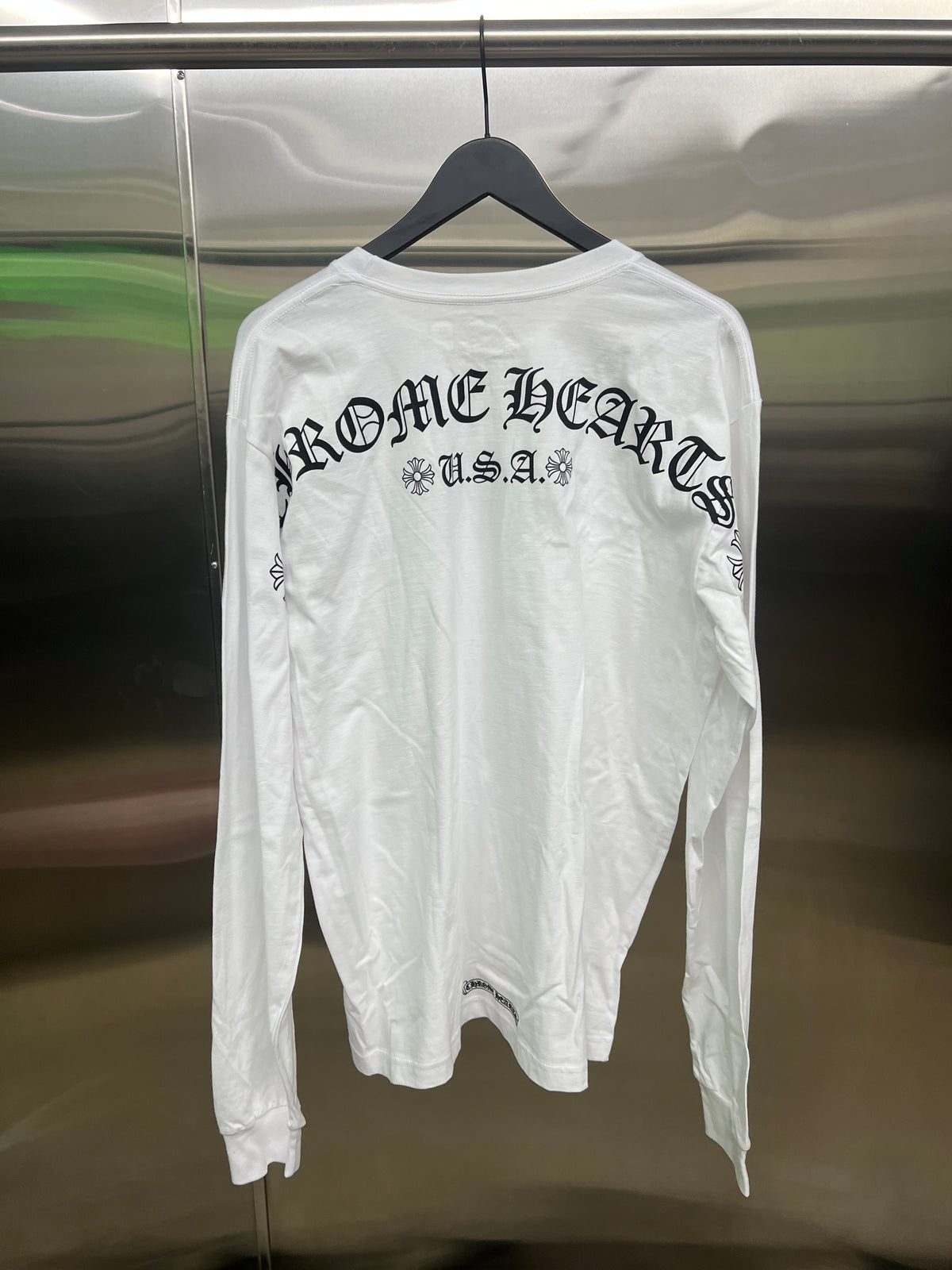 Chrome Hearts white & black Scroll logo long sleeve t-shirt