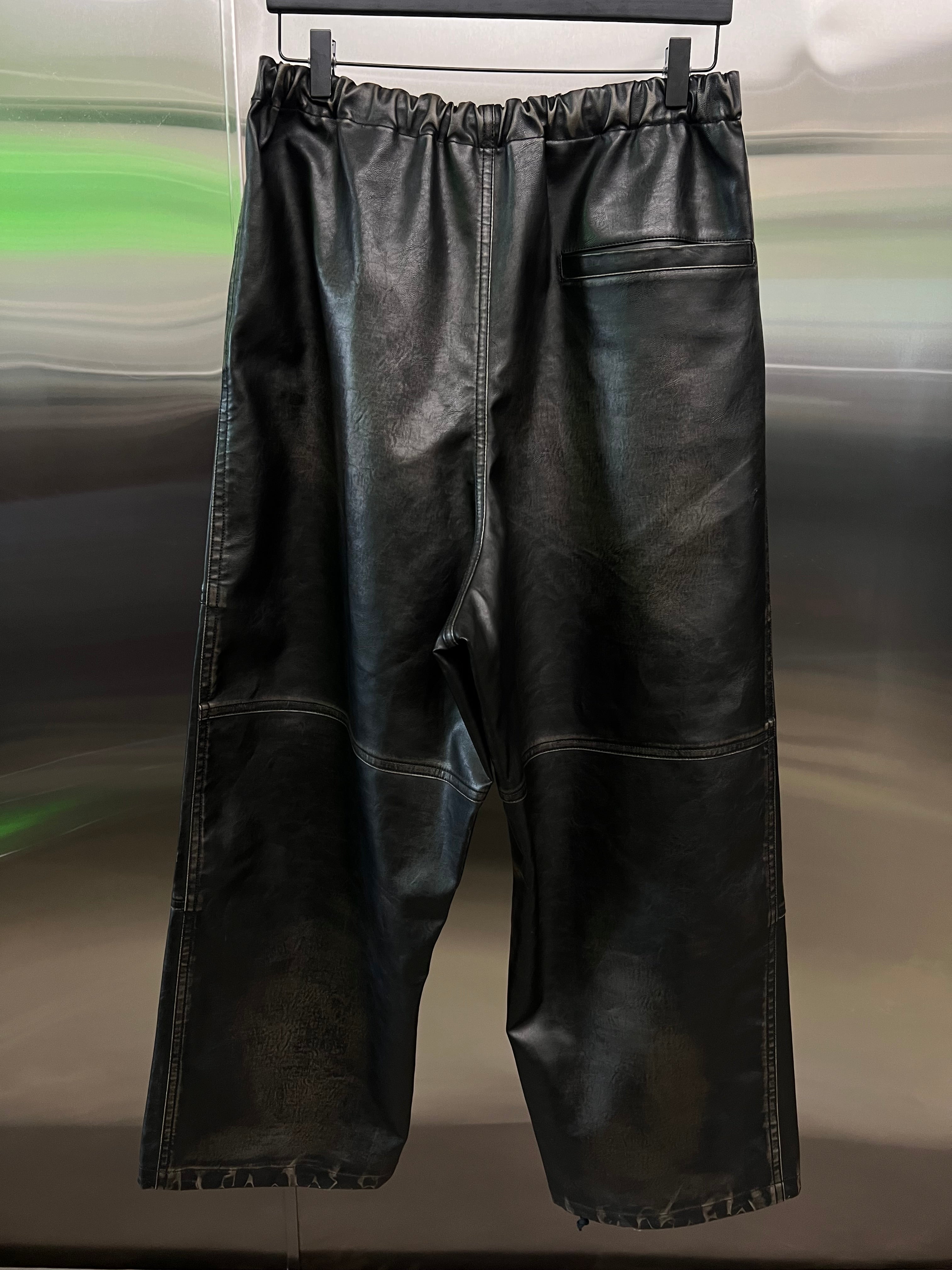 Maison Mihara Yasuhiro black vegan leather trousers