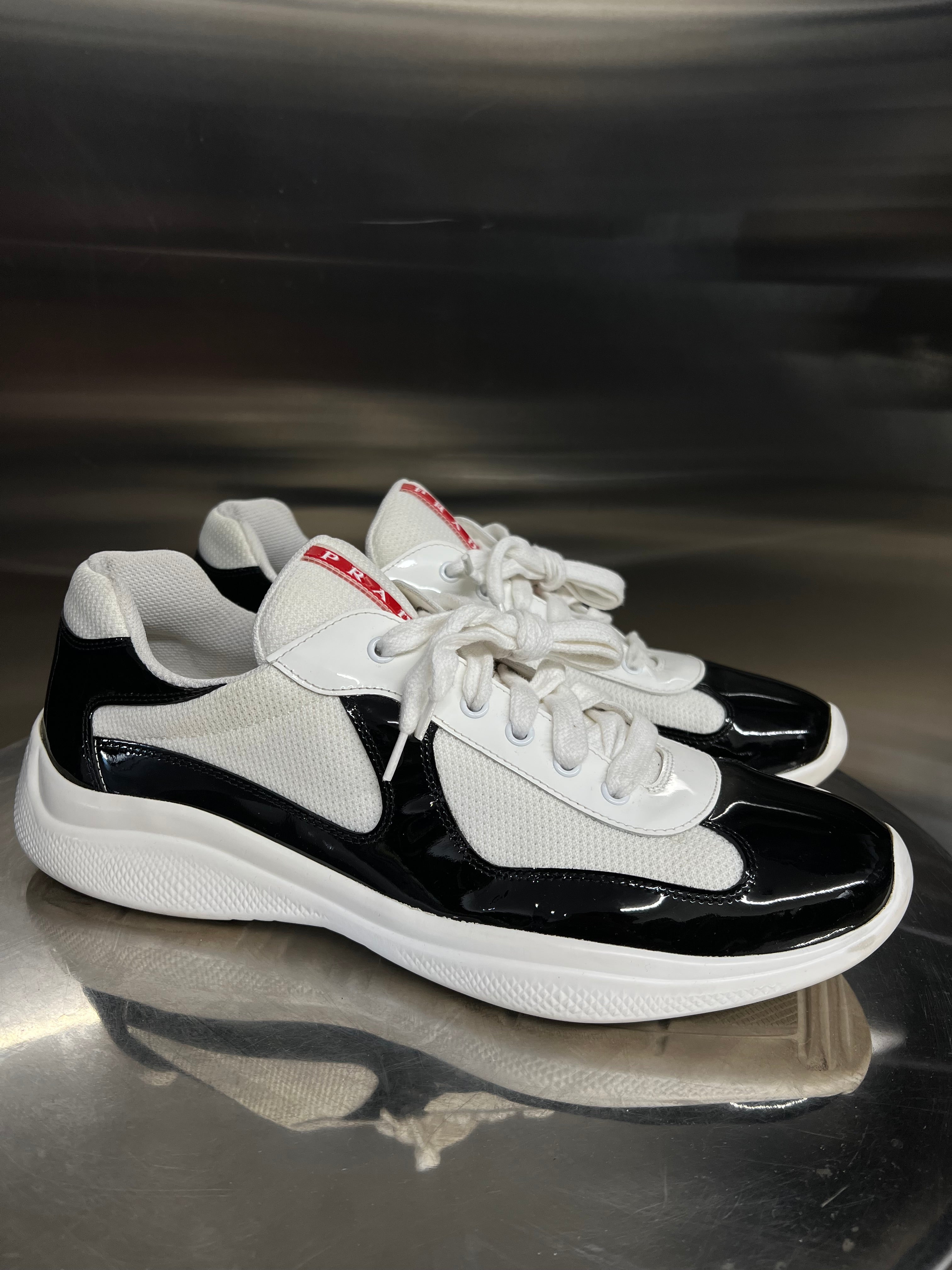 Prada America Cups Black Patent sneaker