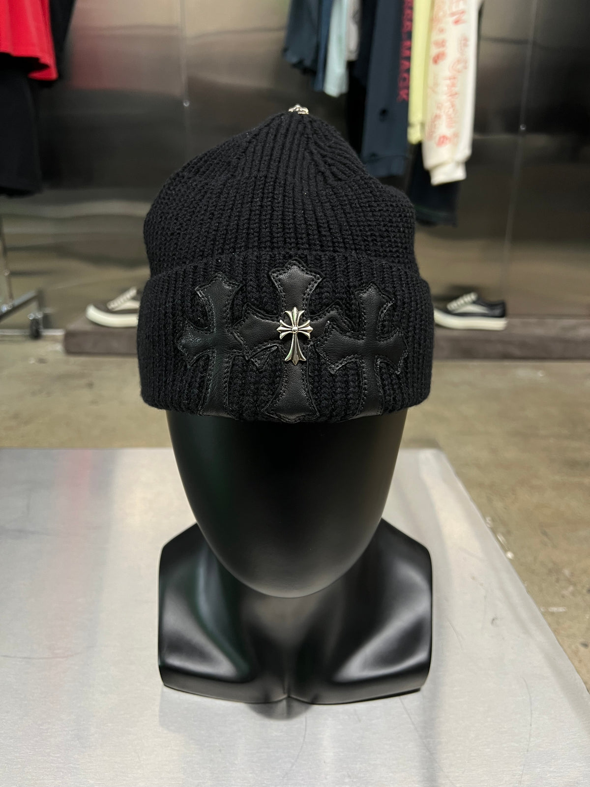 Chrome Hearts Triple Cross Patch beanie