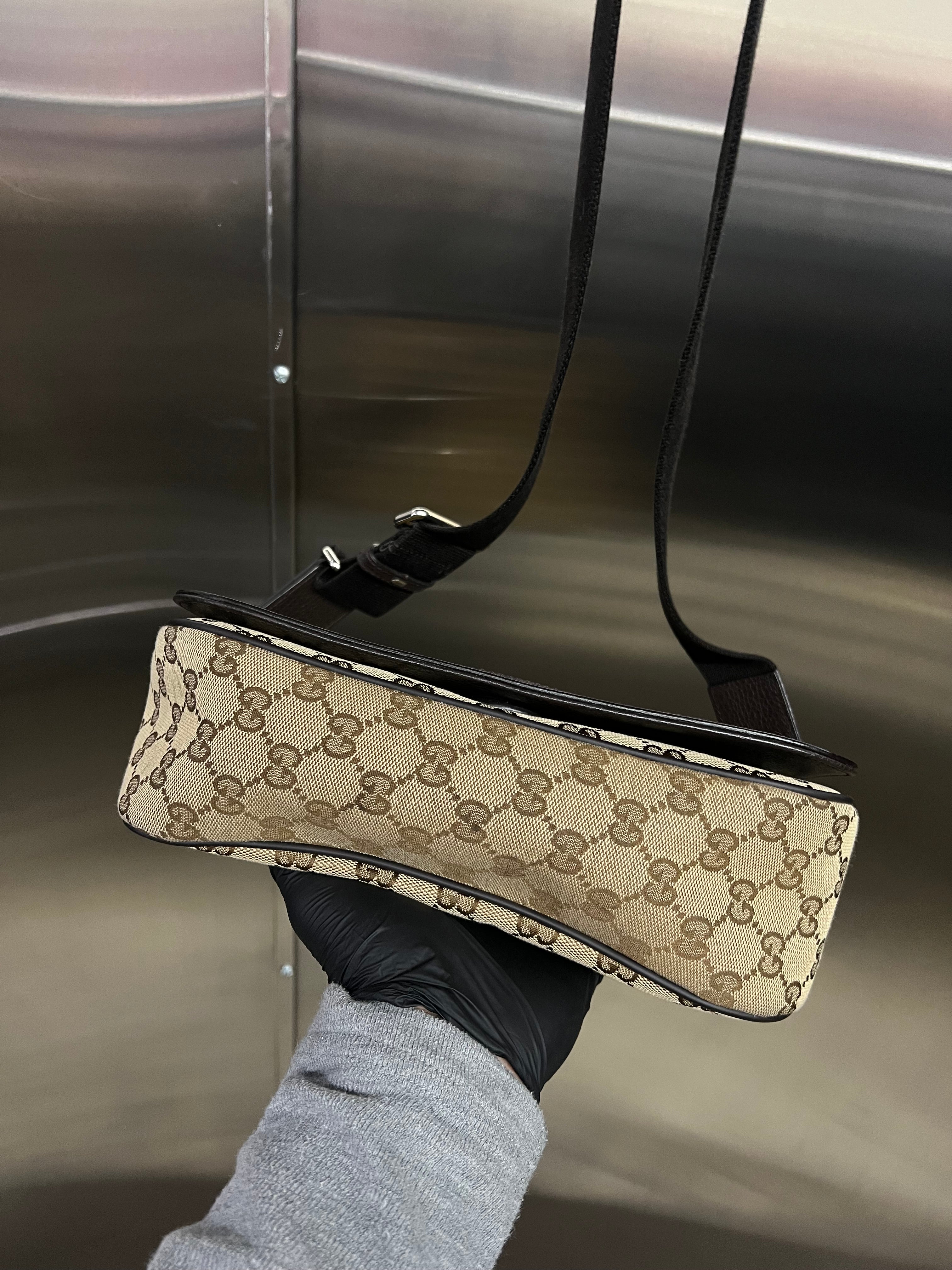 Gucci Monogram Flap Messenger bag