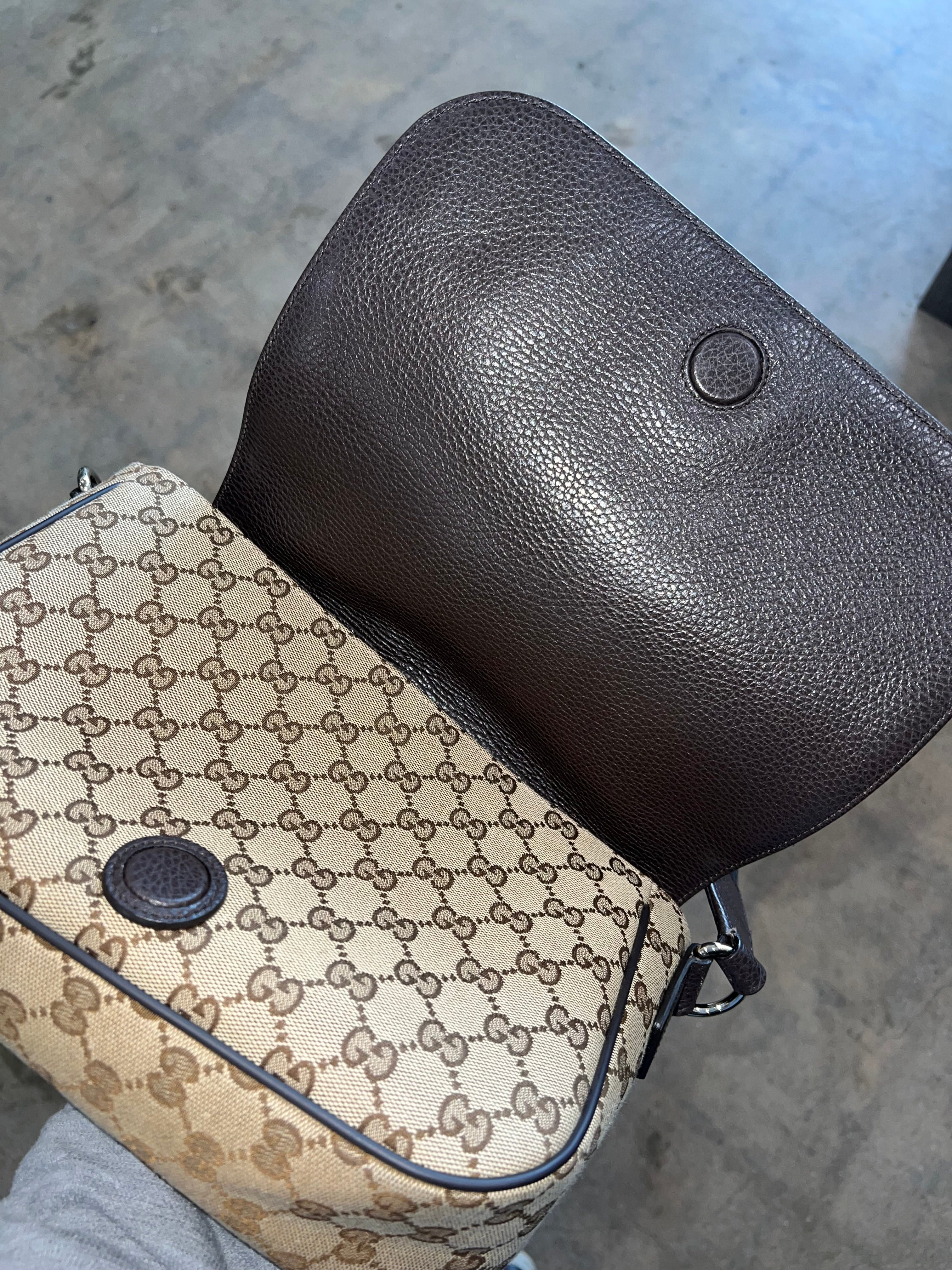 Gucci Monogram Flap Messenger bag