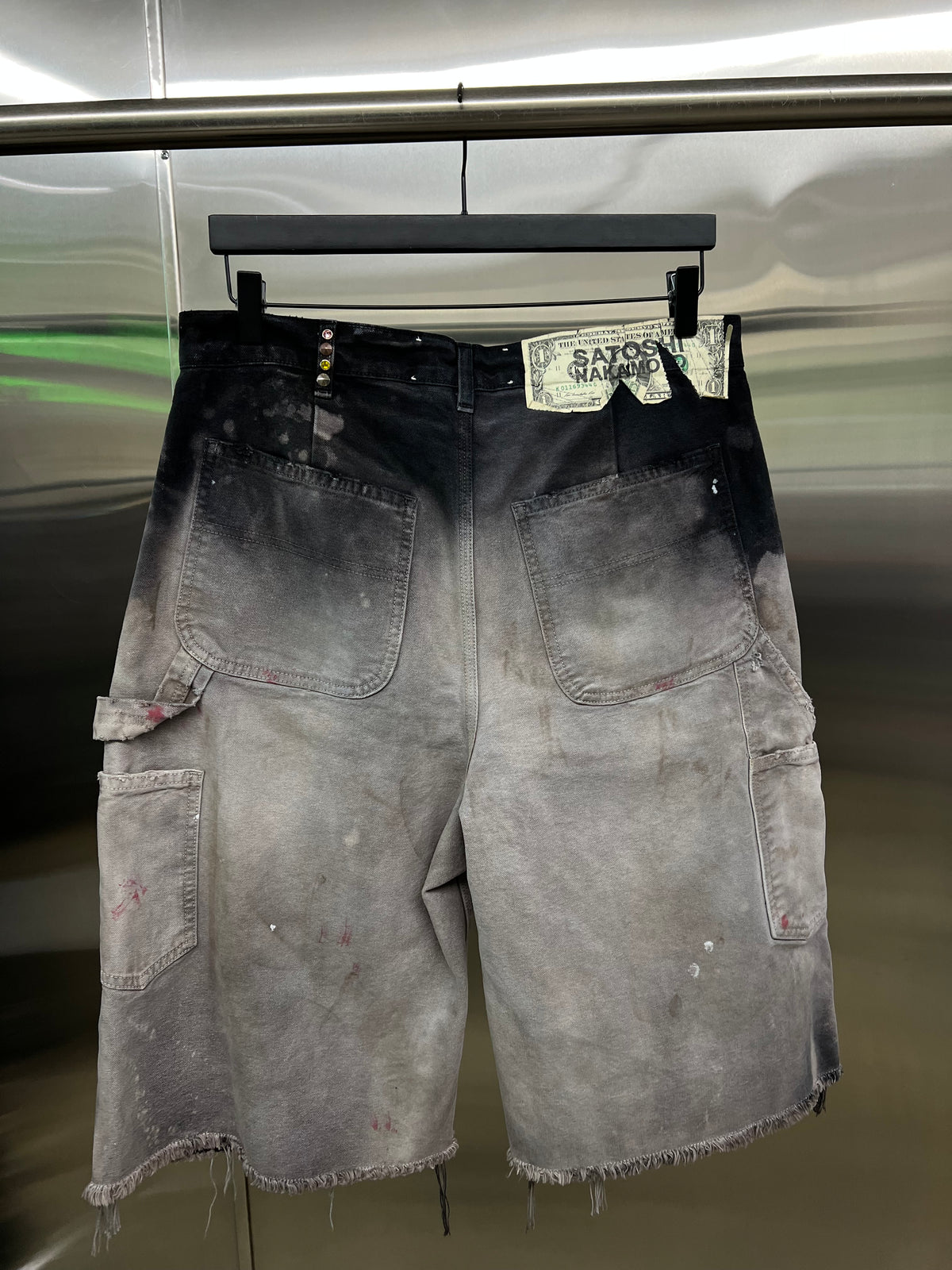 Satoshi Nakamoto Dannys carpenter stud embellishment distressed shorts