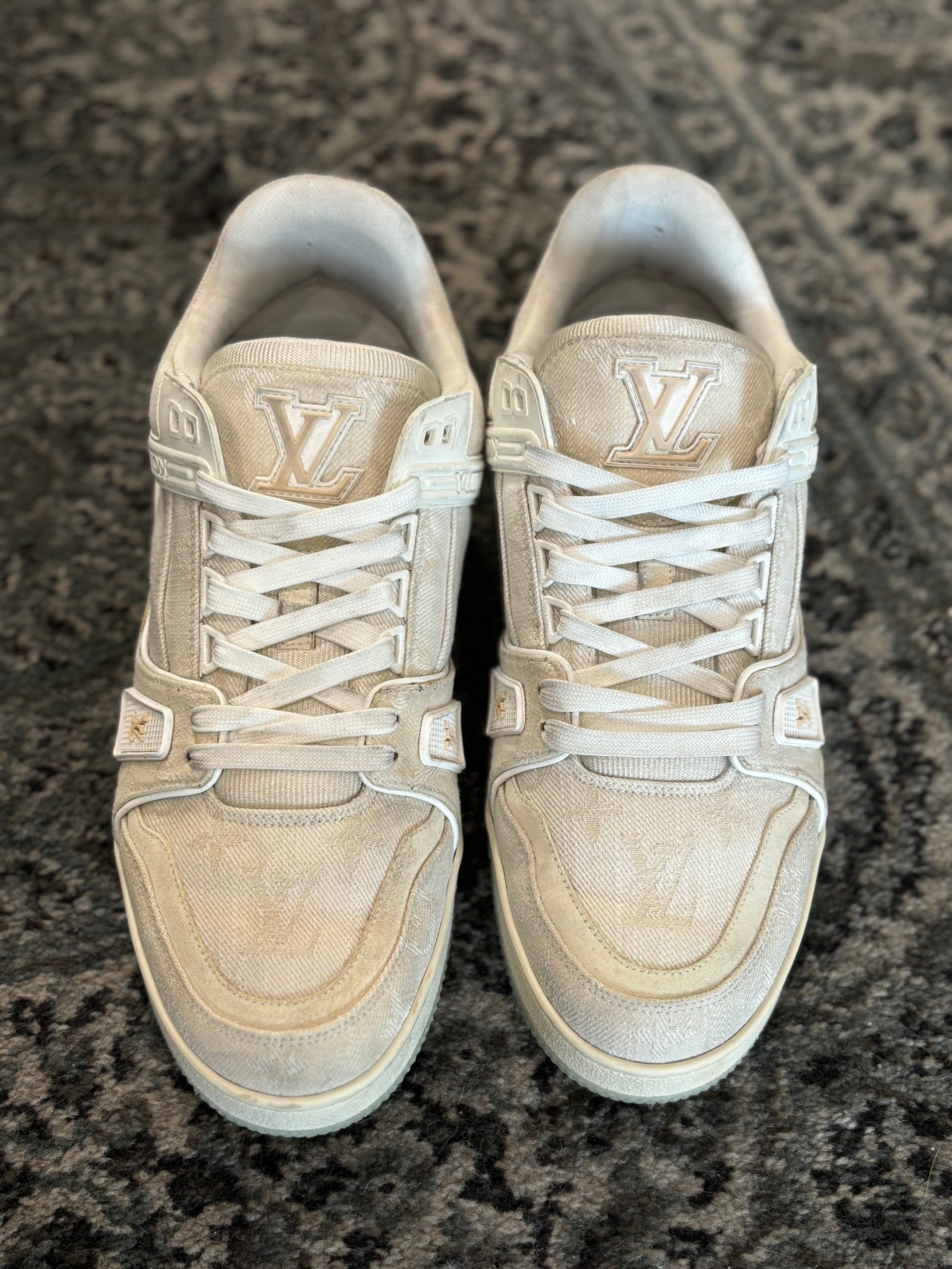 LV white trainers sz 43 (10-10.5)