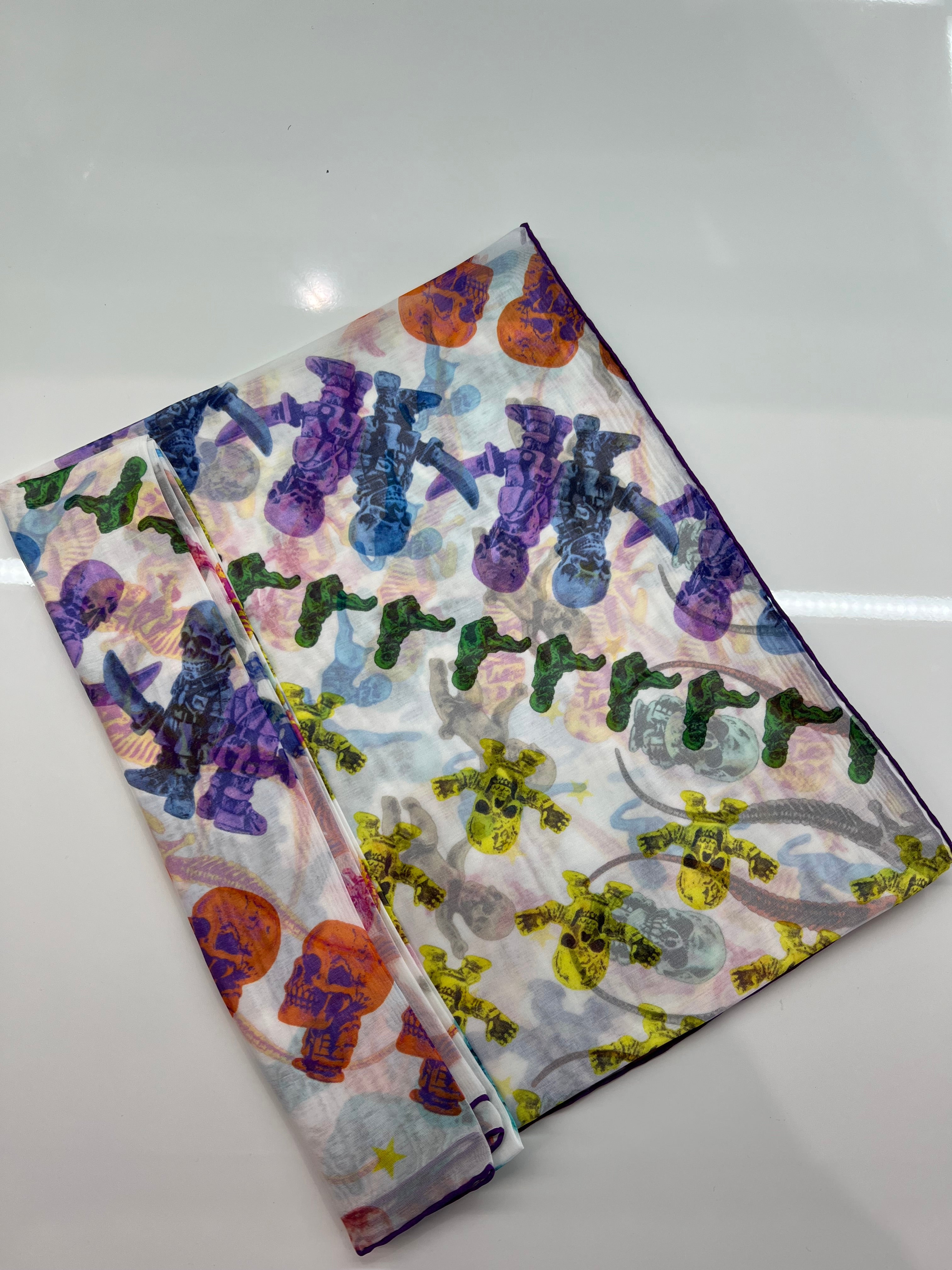 Chrome Hearts Foti Rainbow “Loogambi” Silk Scarf