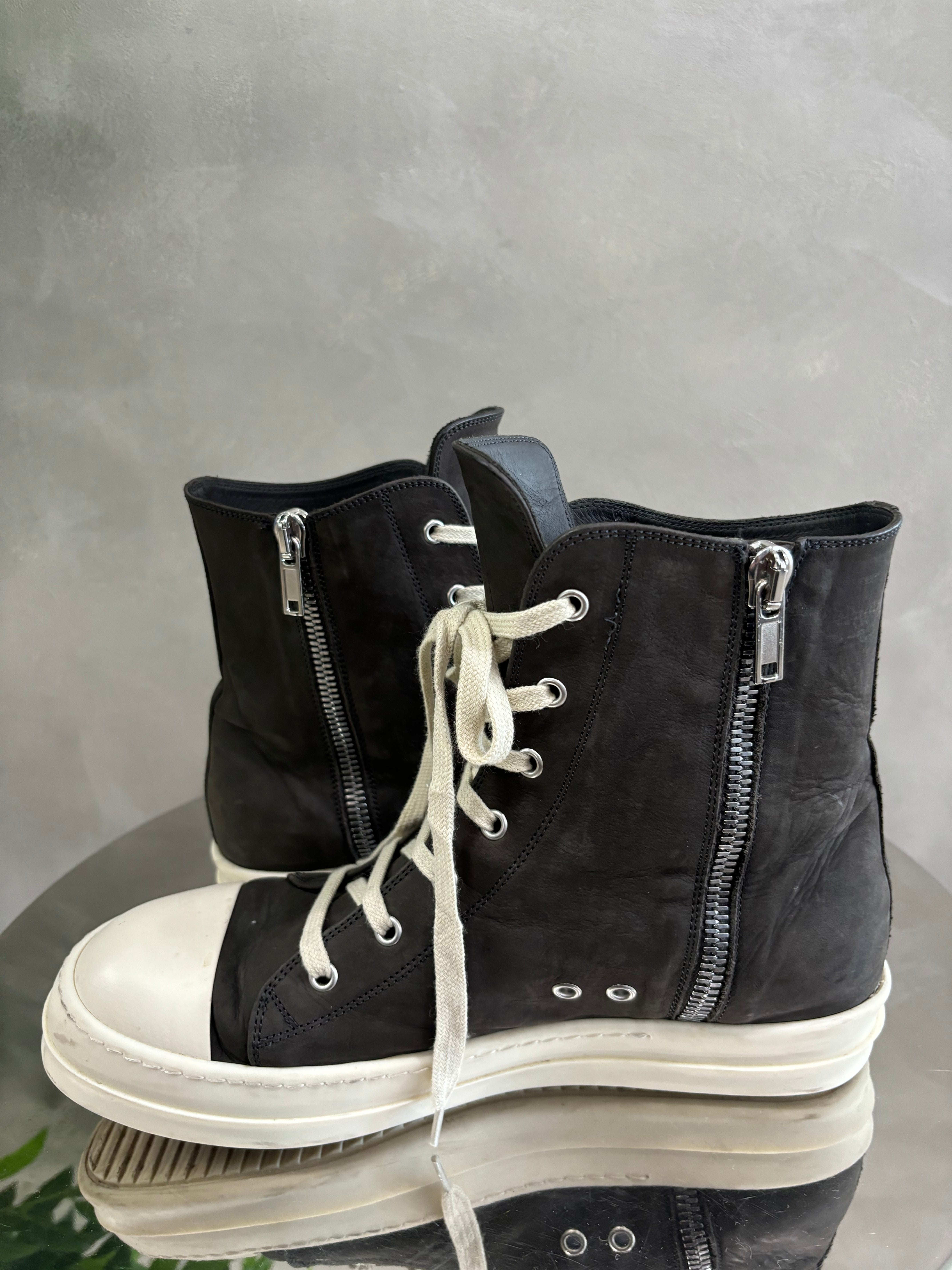 Rick Owens Nubuck hi top sneaker