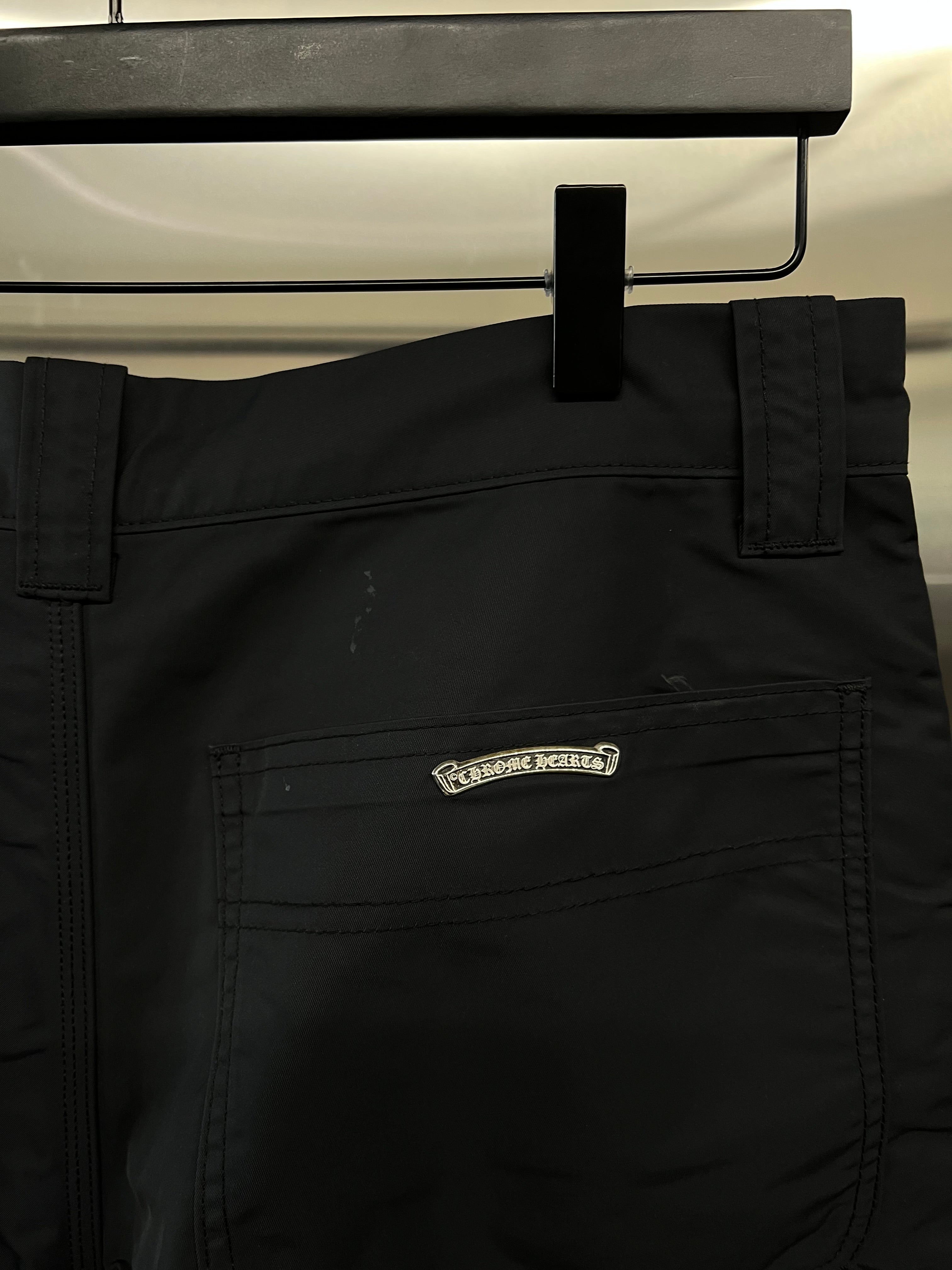 Chrome Hearts Nylon & Leather Double knee Carpenter shorts