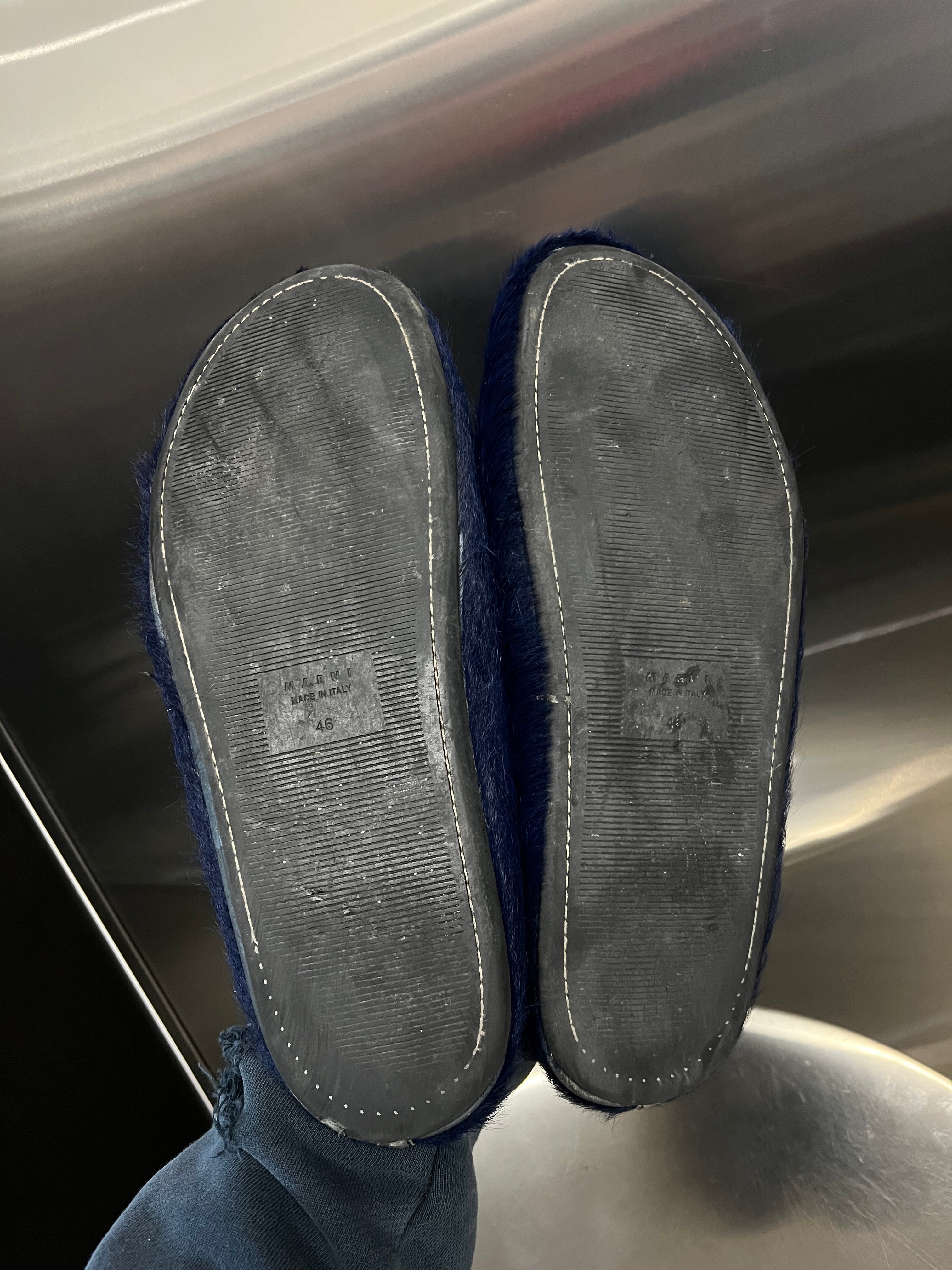 Marni Dark blue Calfskin Fussbet sabot slides