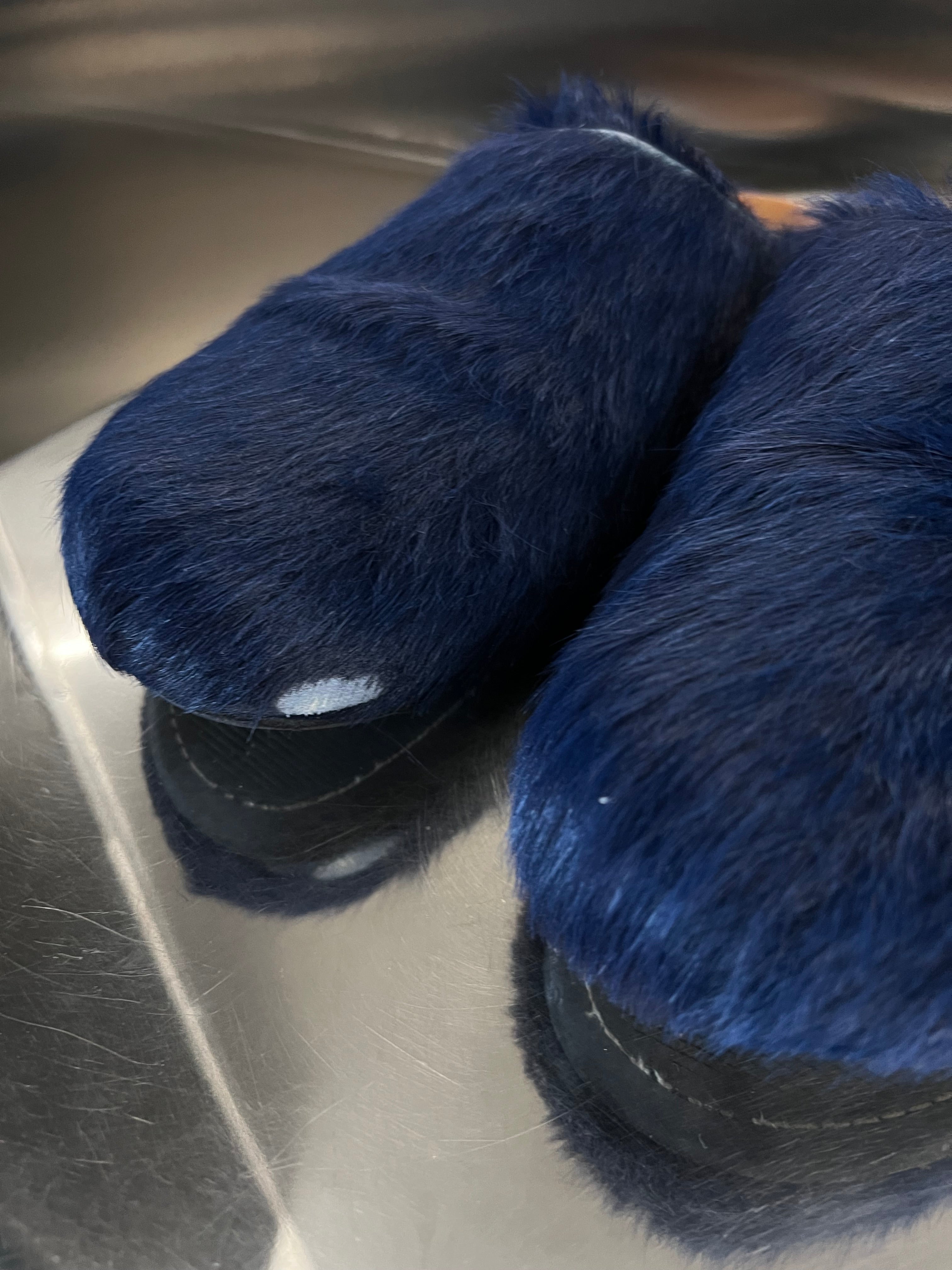 Marni Dark blue Calfskin Fussbet sabot slides