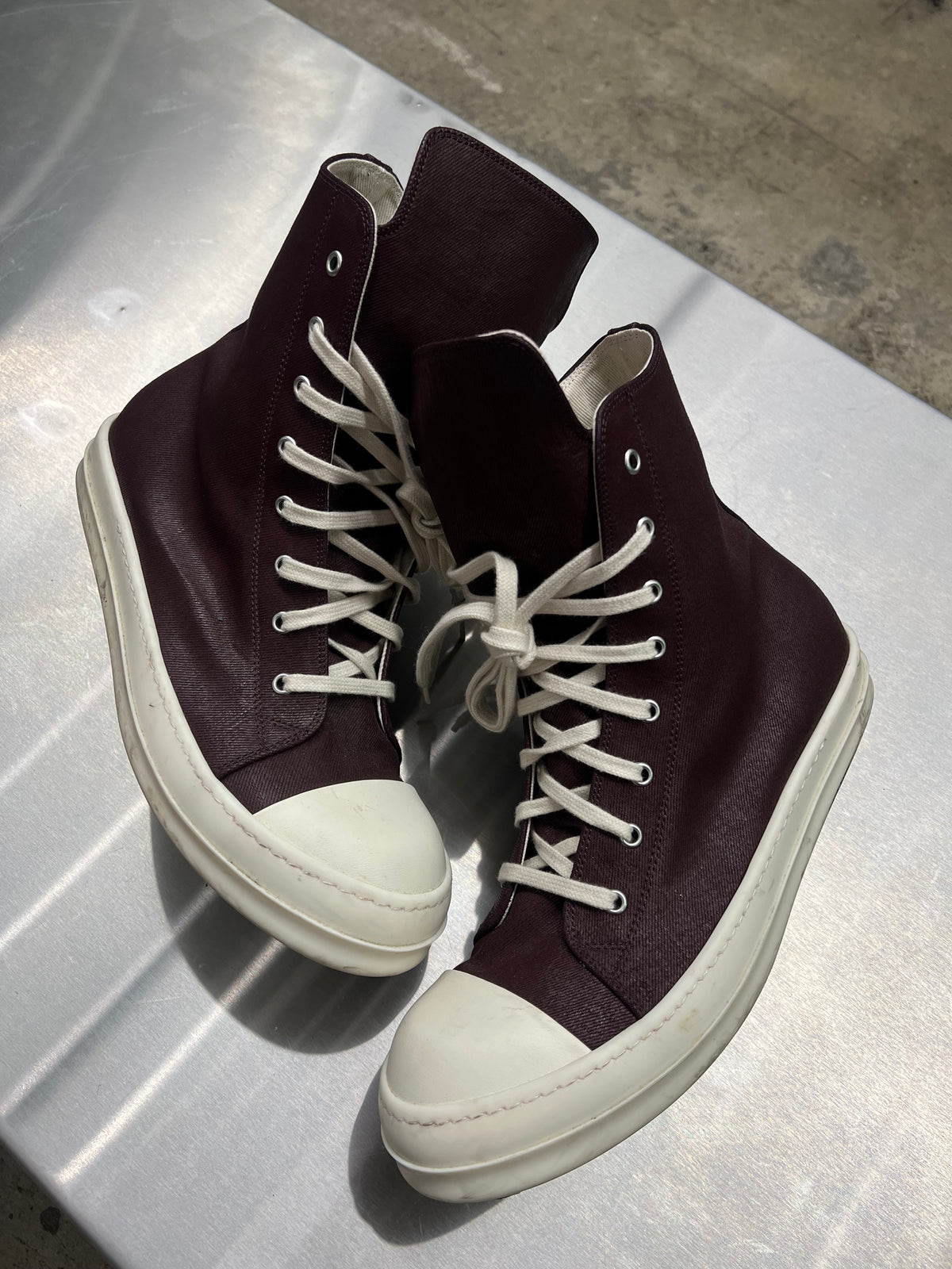 Rick Owens DRKSHDW Denim Sneakers Dark brown