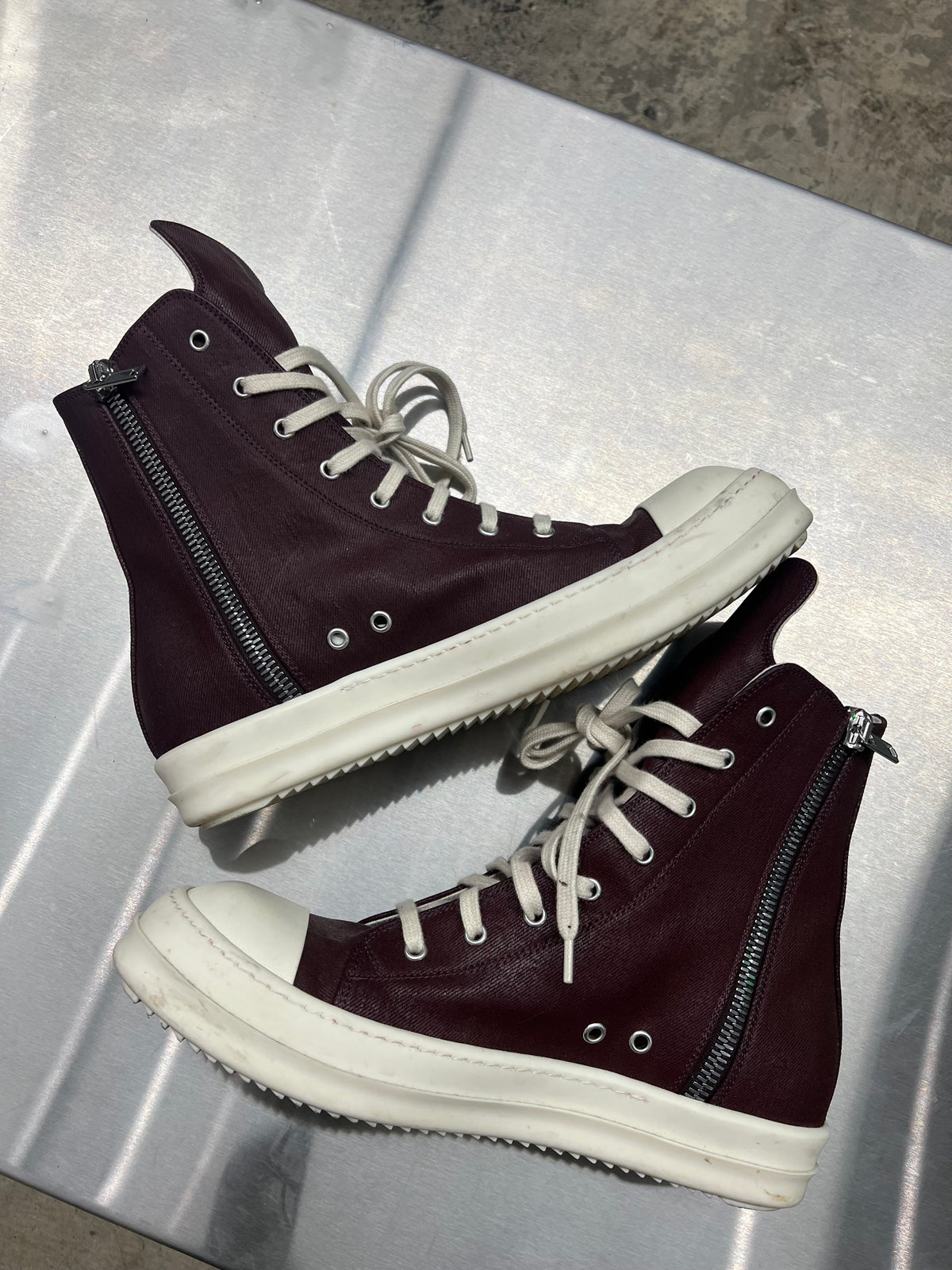 Rick Owens DRKSHDW Denim Sneakers Dark brown
