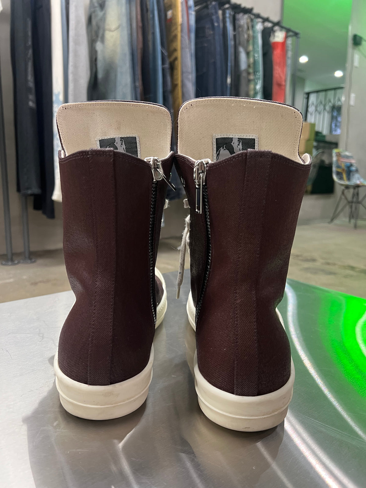 Rick Owens DRKSHDW Denim Sneakers Dark brown